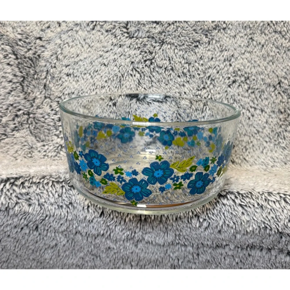 The Pioneer Woman Dazzling Dahlias Glass Storage Bowl 4‎ Cups 1 Qt No Lid Floral